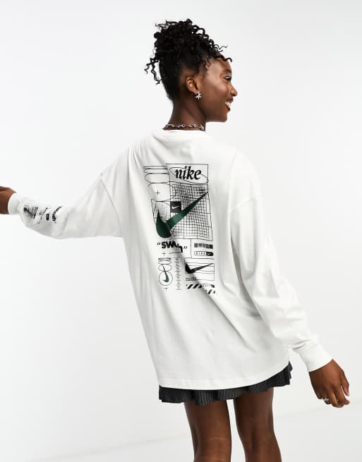 Nike Streetwear back print long sleeve t shirt in white