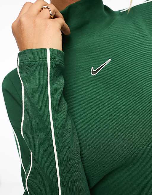 Nike Streetwear mock neck long sleeve t-shirt in dark green Nike Streetwear mock neck long sleeve t-shirt in dark green