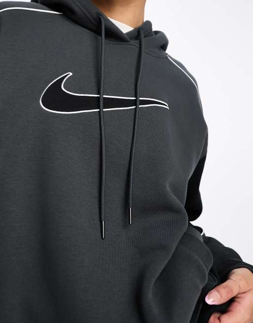 Grey black nike hoodie sale