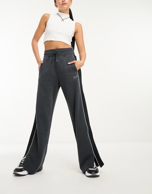 Kaiia Wide Leg Sweat Pants In Grey Marl