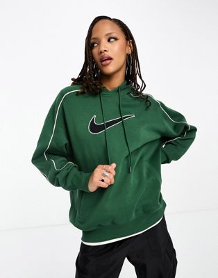 Nike Streetwear oversized fleece hoodie in dark green - ASOS Price Checker
