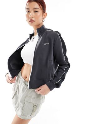 Nike Streetwear track fleece jacket in dark grey - ASOS Price Checker