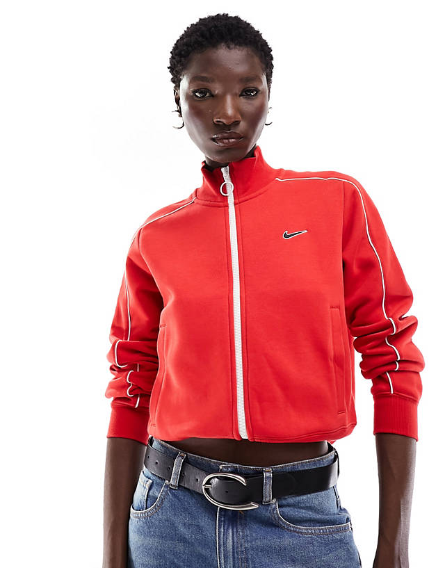 Nike - streetwear track fleece jacket in university red