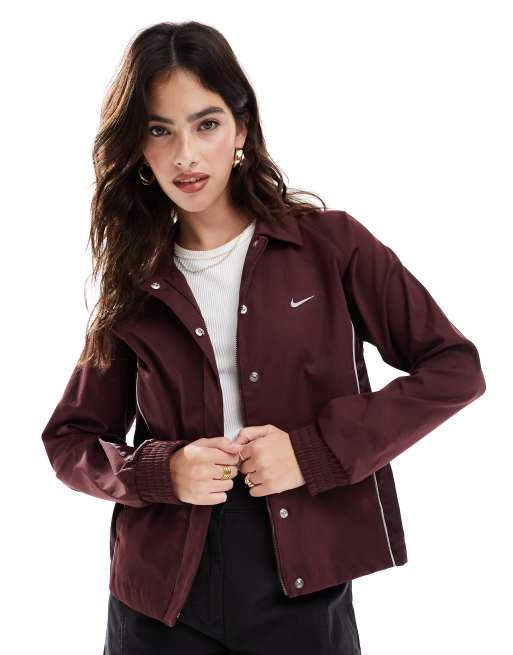 Nike Streetwear woven jacket in burgundy