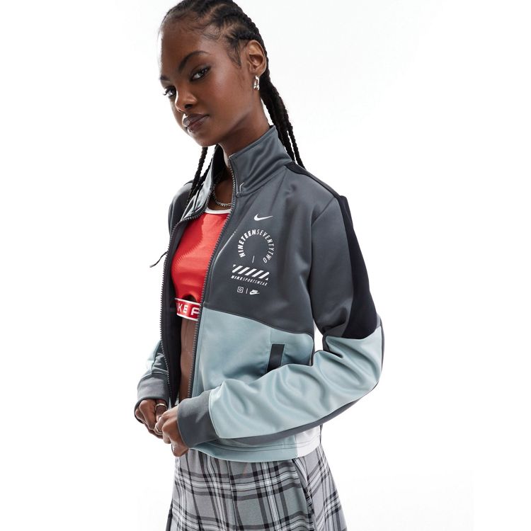 Nike Streetwear woven jacket in grey and blue