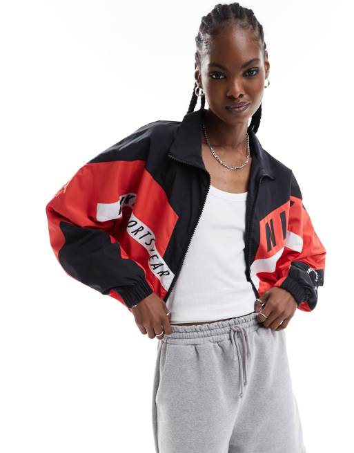 Nike windrunner red and black best sale