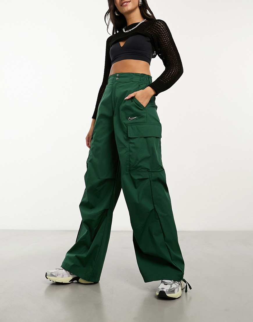 Nike Streetwear woven oversized cargo trousers in dark green
