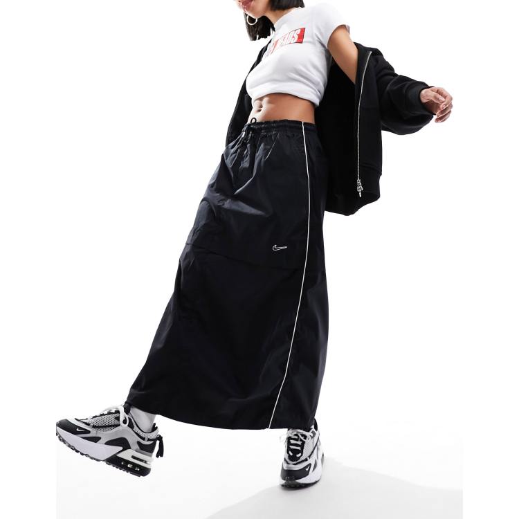 【WOOHWA】PARACHUTE SKIRT PANTS Nike Streetwear woven parachute skirt in black | ASOS
