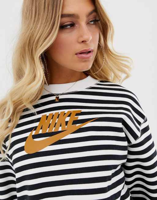 Nike stripe and leopard sweatshirt