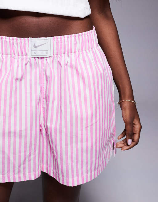 Nike Stripe poplin shorts in pink and white, 5 of 5