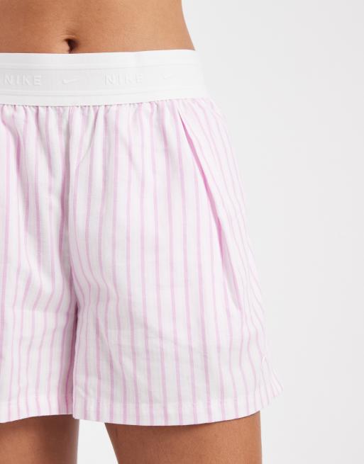 Nike Stripe poplin shorts in pink and white , 3 of 5
