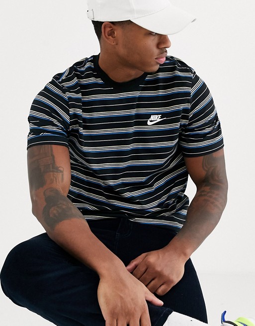 Nike stripe t-shirt in black