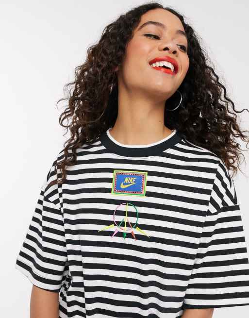 Nike Striped Peace logo oversized t-shirt