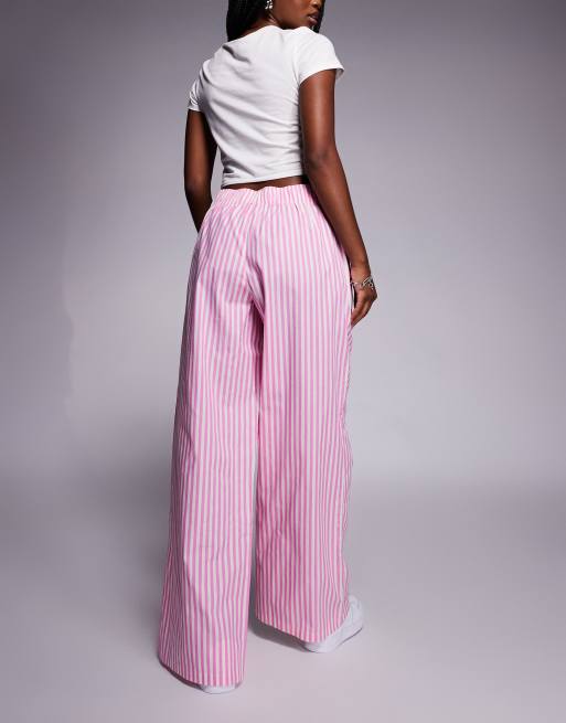 Nike striped poplin pants in pink