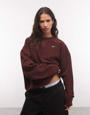 Nike Studio Crew Neck Sweatshirt In Burgundy