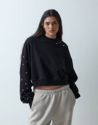 Nike Studio Cropped Sweatshirt In Black