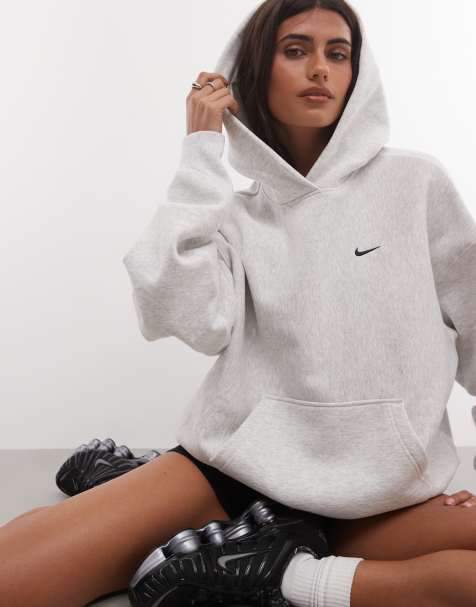 Nike Studio felpa con cappuccio oversize pesante grigia - view 1