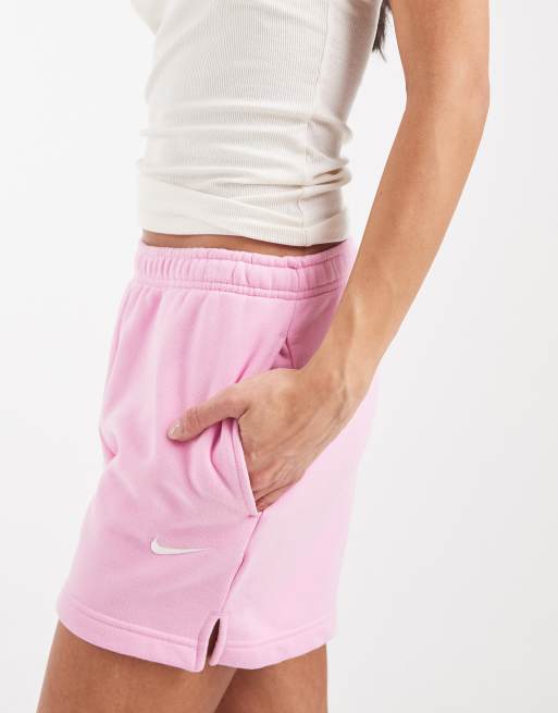 Nike Studio Fleece 4 inch shorts in pink , 3 of 5