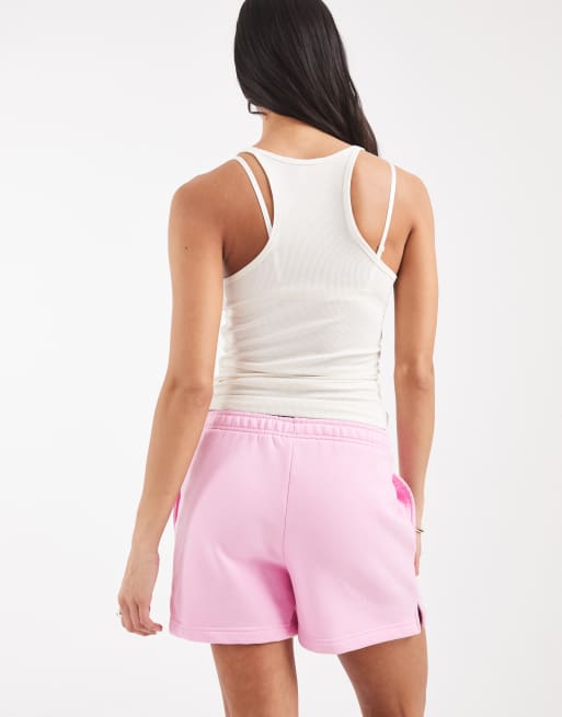 Nike Studio Fleece 4 inch shorts in pink , 5 of 5