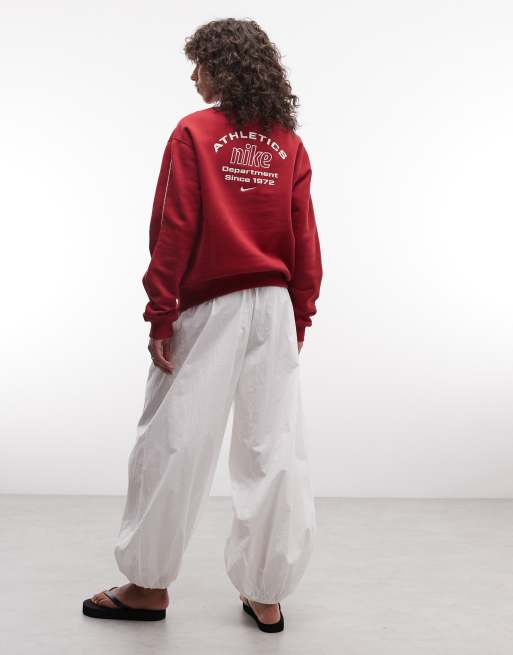Nike - Studio Fleece Athletic Dept - Felpa in pile di media pesantezza rossa, 4 di 4