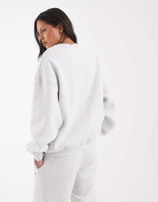 Nike Studio Fleece crew neck sweatshirt in light gray, 2 of 4