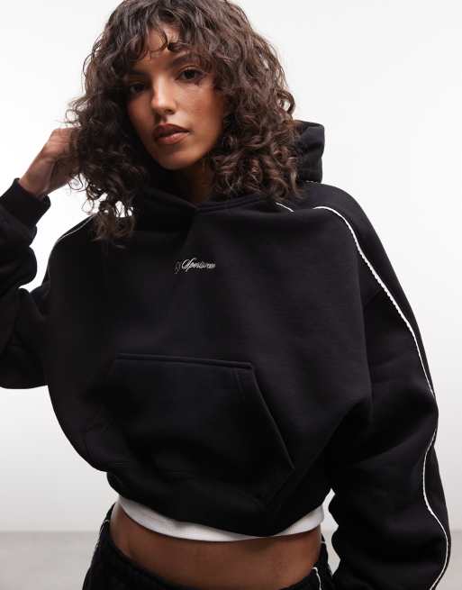 Nike Studio Fleece cropped hoodie in black, 3 of 4