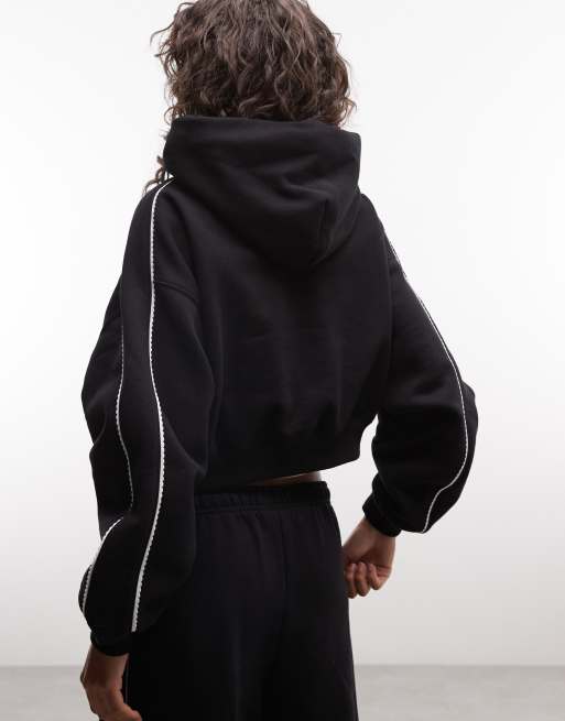 Nike Studio Fleece cropped hoodie in black, 4 of 4