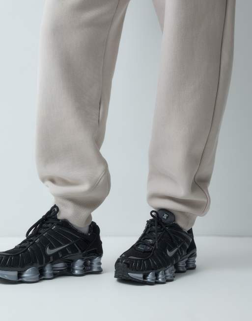Nike Studio Fleece cuffed sweatpants in cream, 4 of 5