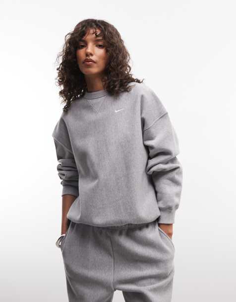 Nike Studio Fleece felpa oversize pesante grigio scuro - view 1