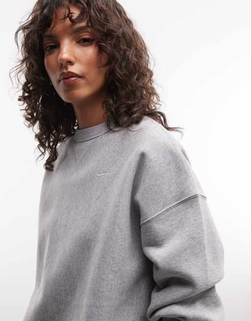 Nike Studio Fleece felpa oversize pesante grigio scuro, 3 di 5