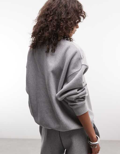 Nike Studio Fleece felpa oversize pesante grigio scuro, 4 di 5