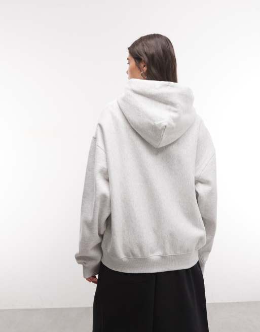 Nike Studio Fleece heavy-weight oversized full zip hoodie in grey, 4 of 4