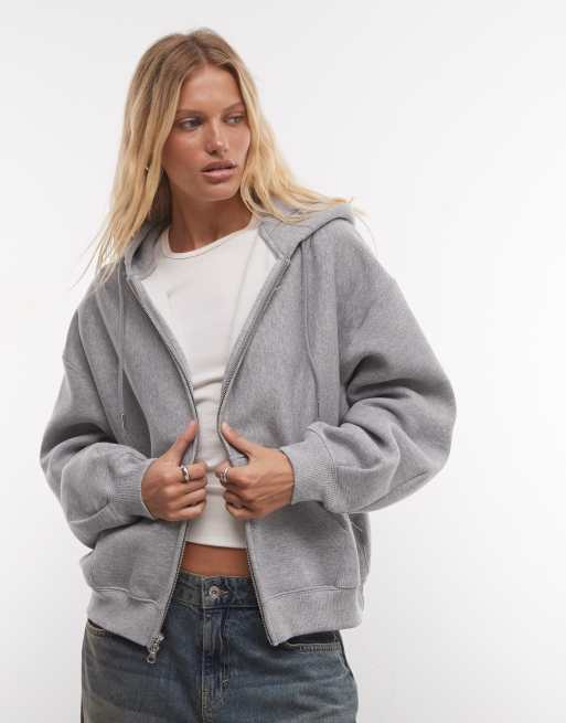 Nike Studio Fleece heavy-weight oversized full zip hoodie with pleated back in dark grey, 3 of 4