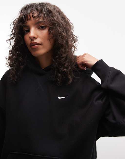 Nike Studio Fleece heavy-weight oversized hoodie in black, 3 of 4