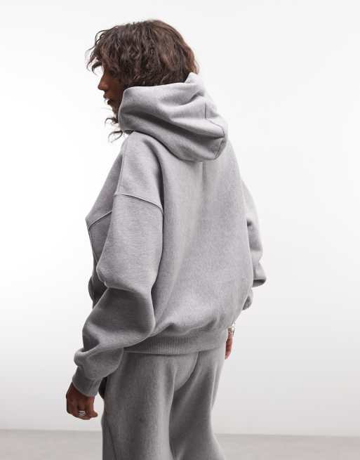 Nike Studio Fleece heavy weight oversized hoodie in dark grey, 4 of 4