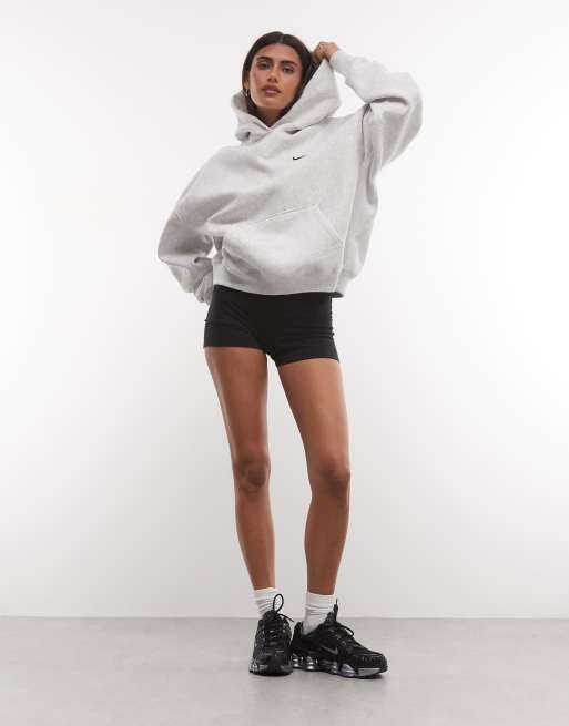Nike Studio Fleece heavy-weight oversized hoodie in grey, 2 of 4