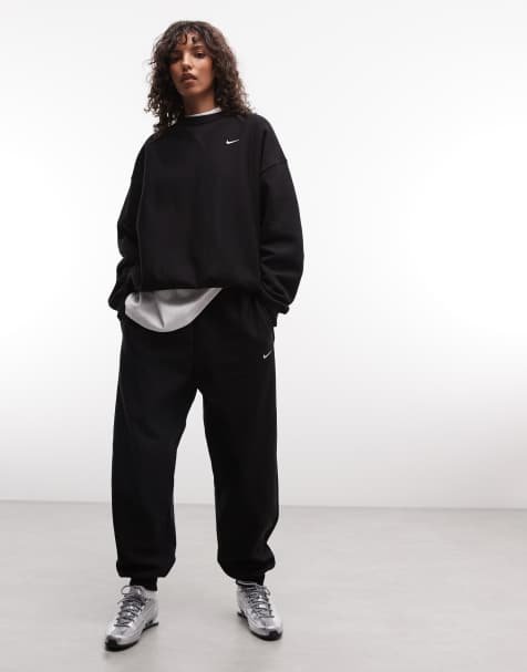 Nike Studio Fleece heavy-weight oversized joggers in black - view 1