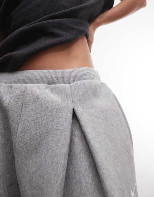 Nike Studio Fleece heavy-weight pleated open hem jogger in dark grey, 5 of 5