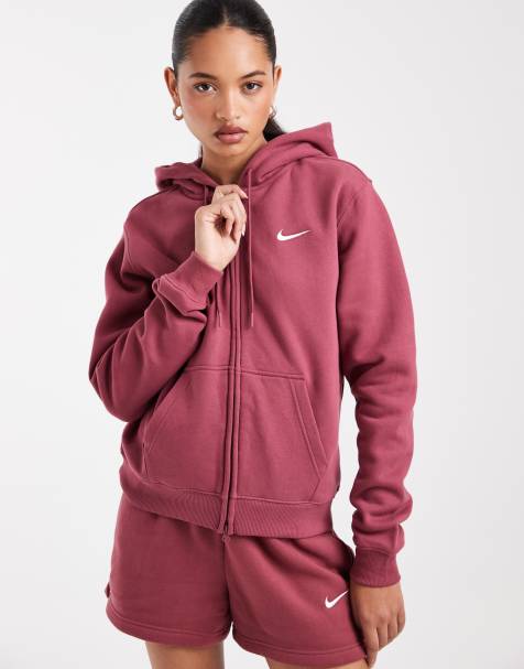 Nike Studio Fleece hoodie in burgundy - view 1