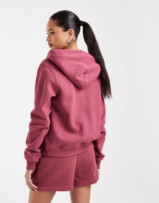 Nike Studio Fleece hoodie in burgundy, 3 of 4
