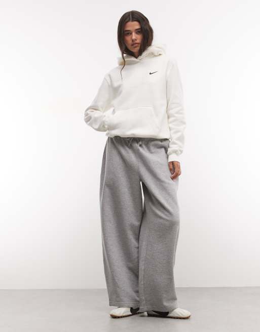 Nike Studio Fleece hoodie in cream and black, 2 of 4