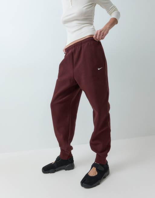 Nike Studio Fleece jogger en molleton épais, bordeaux, 3 de 6