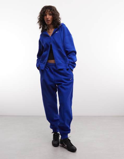 Nike Studio Fleece jogger oversize épais bleu - view 1