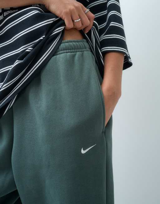 Nike Studio Fleece jogger oversize taille haute mi-épais à revers vert, 5 de 5