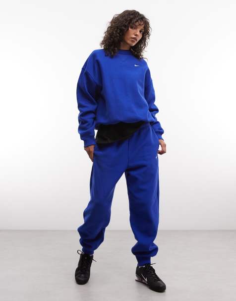 Nike Studio Fleece kraftig oversize sweatshirt i blått - view 1