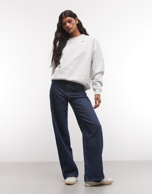 Nike Studio Fleece kraftig oversized sweatshirt i gråmeleret, 2 af 4