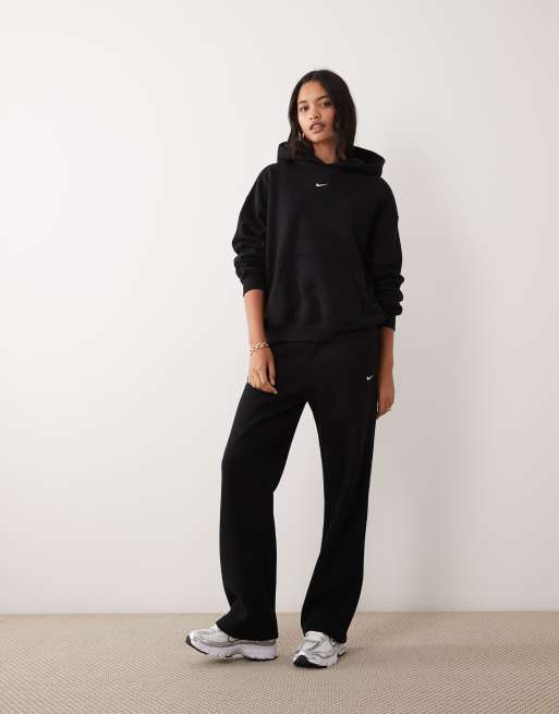 Nike Studio Fleece mellantung oversized huvtröja i svart, 2 av 4