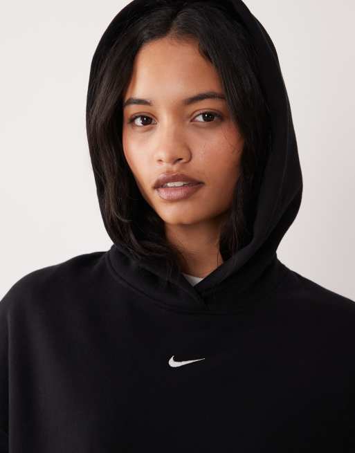 Nike Studio Fleece mellantung oversized huvtröja i svart, 3 av 4