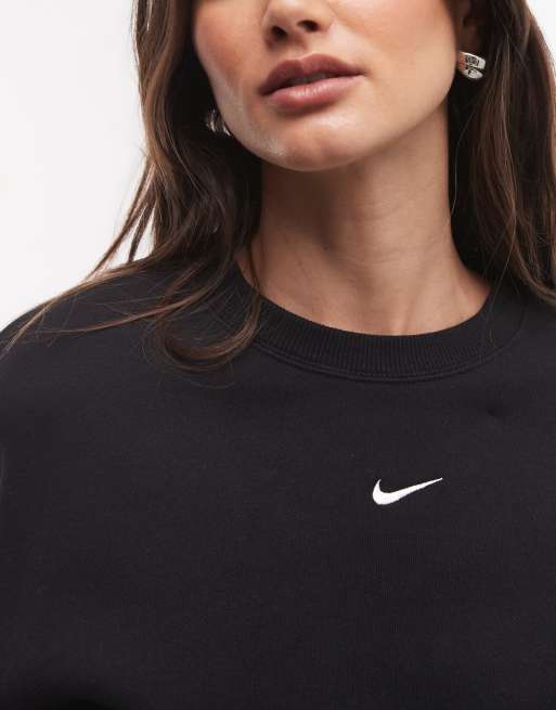 Nike Studio fleece mellantung oversized sweatshirt i svart, 2 av 4