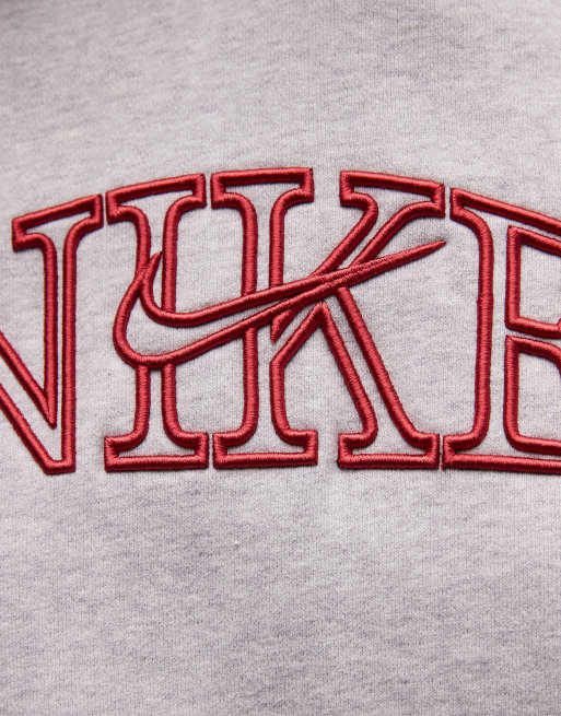 Nike Studio Fleece mellantung varsity-hoodie med grafiskt tryck i oversize i grått, 3 av 4
